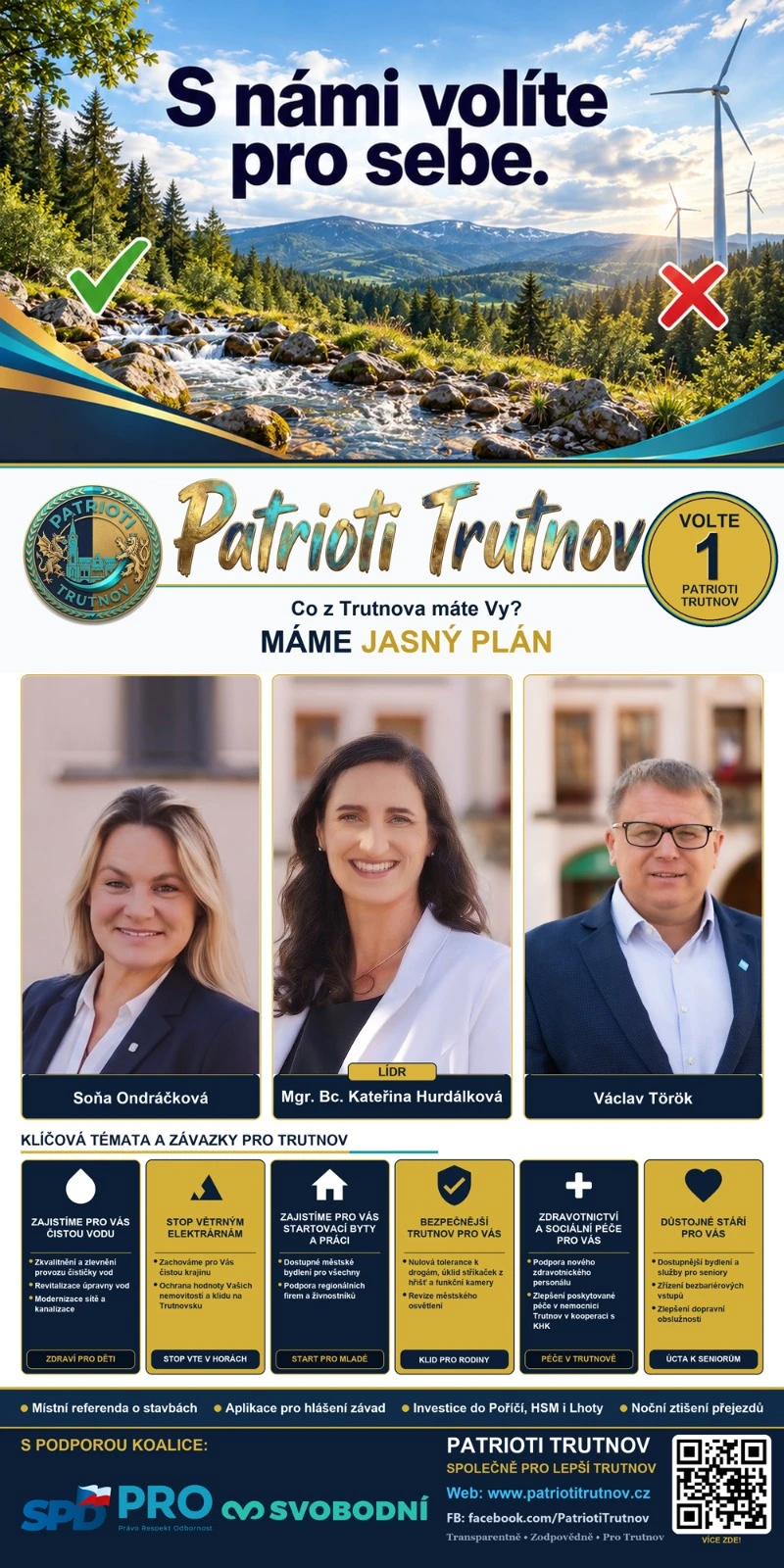 Oficiální volební výlep a program Patrioti Trutnov